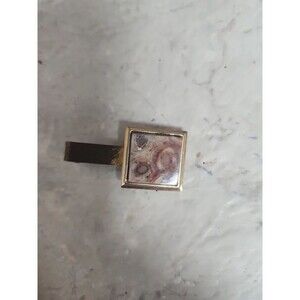 Antique  rose picture jasper tie clip